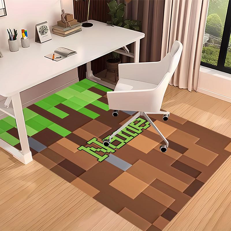 Custom Personalization Game Block Pixel World Print Area Rug - Soft, Washable Non-Slip Indoor Mat,Living Room,Home&Office Decorative Rug