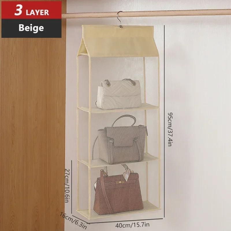 Multi Layer Bag Storage Hanging Bag Wardrobe Storage Hanging Transparent Dustproof Bags Foldable Storages Three-dimensional Bags