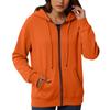 Women's Loose And Comfortable Zipper V-neck Long Sleeved Solid Color Pullover Sweatshirt Jacket
