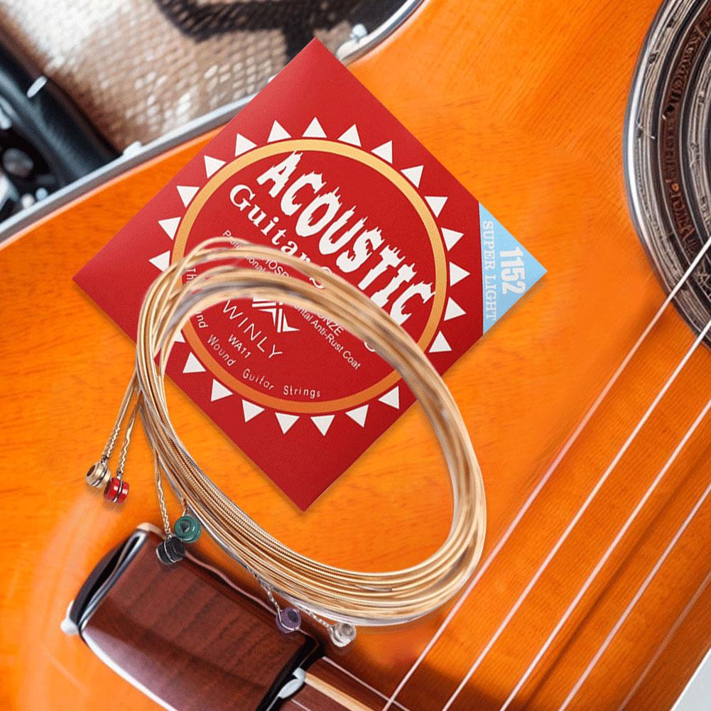 Phosphor Bronze Strings Steel Core Light Acoustic Strings Phosphor Bronze Coating Guitar Strings Guitar Accessories