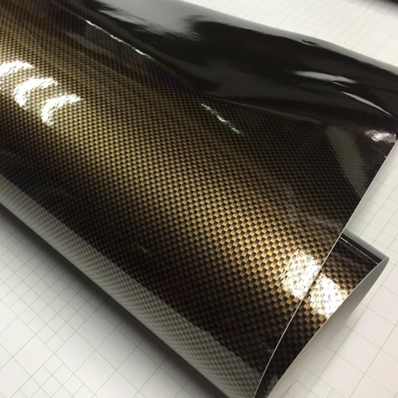 10/20/30/40/50/58X152CM Gold square 2D Car Sticker Carbon Fiber Film DIY Vinyl Film Auto Wrapping Waterproof PVC Covering Film