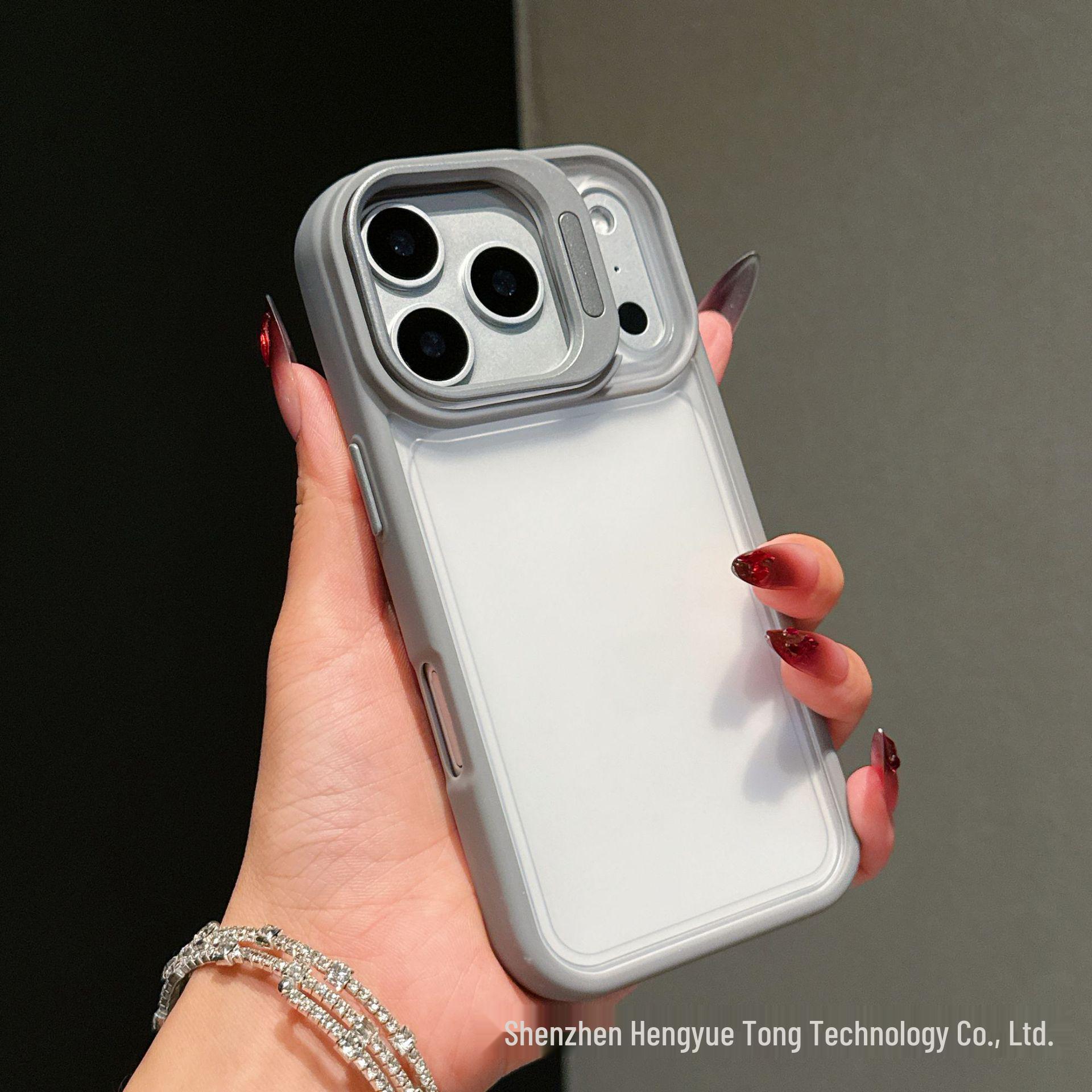 iPhone 17 Pro Frosted Transparent Drop-Proof Protective Case 16 серый