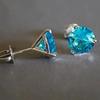 S925 Silver Geometric Korean Earrings for Women - Diamond-Accented Square Design with Versatile Wear Options.
