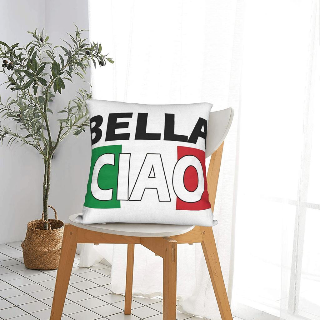 Bella Ciao Italia Pillow Cover Graphic Cushion Cover Cute Funny Pillow Case For Sofa Couch Bed Living Room