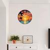Sunset Wall Clock Non-Ticking Silent Clocks Battery Operated Analog Decor Clock for Home-Beautiful Sunset Over The Ocean with Palm Trees and Birds