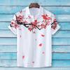 Pánská košile kardigan kontrastní barva čínský styl malba tuší a vodou květ švestky letní top denní oblečení