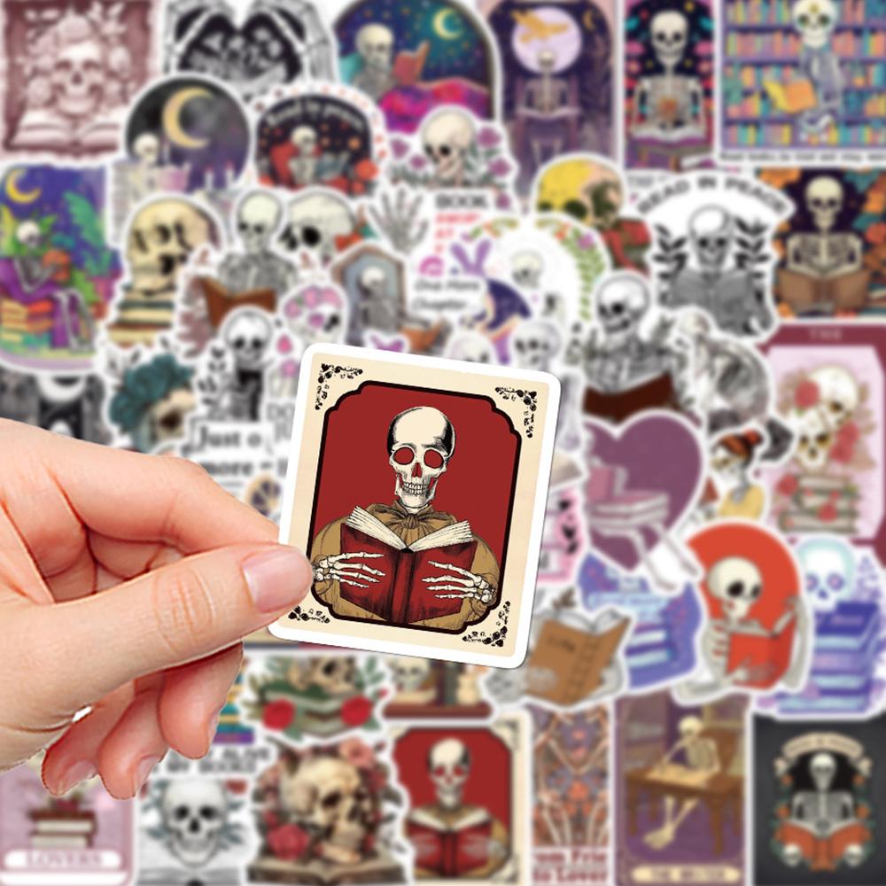 10/30/50pcs Dark Romance Skull Bookish Stickers Aesthetic Death Reading Decals DIY Luggage Laptop Waterproof Graffiti Sticker