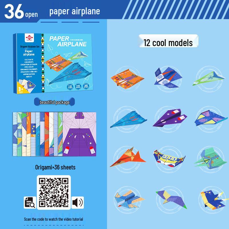 Children's 3D Paper Airplane Origami Puzzle and Training Book