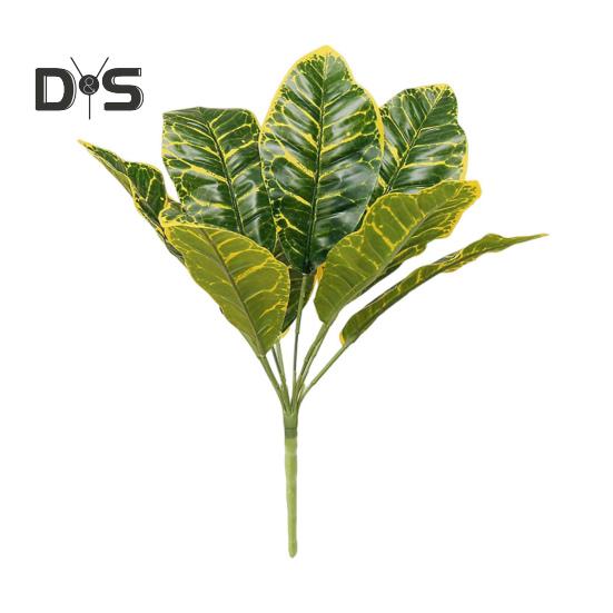 1 Branch Exquisite Workmanship Artificial Green Plant No Water Need Useful 9 Heads Fake Perilla Leaf Artificial Plant Decoration