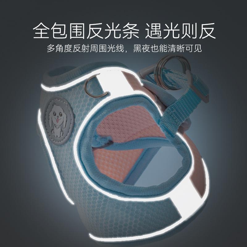 Puppy dog contrasting splicing grid breathable leash vest type going out walking dog walking cat rope pet leash