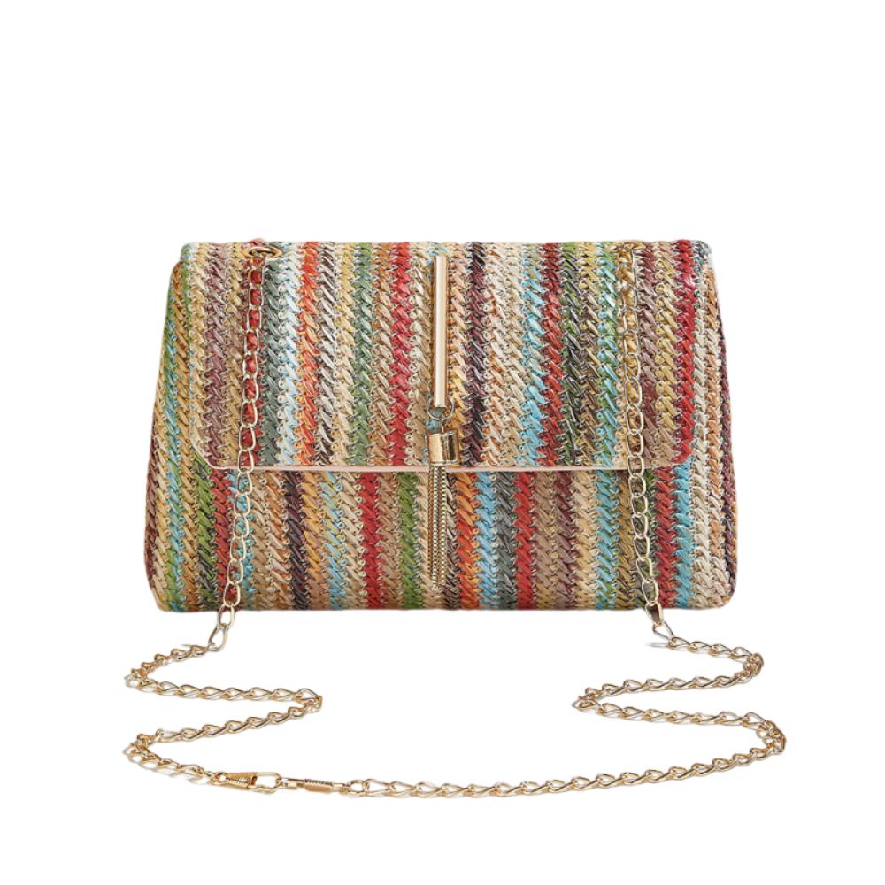 Ethnic Style Woven Crossbody Bag Portable Clutch Bag Artistic Mobile Phone Pouch  Girls