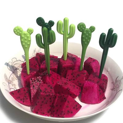 6 Stuks/Pak Cactus Vorkjes Dessert Vorkjes Tandenstokers Kinder Tafelgerei Voedsel Prikkers