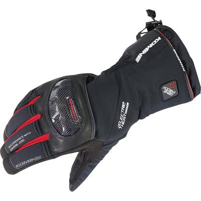 Carbon Protect Elektryczne Rękawice Motocyklowe 2XL Carbon Stretch Podgrzewane Rękawice, Czarno-Czerwone, (EK-200), Wodoodporny, Zimowy, Włókno, Materiał,