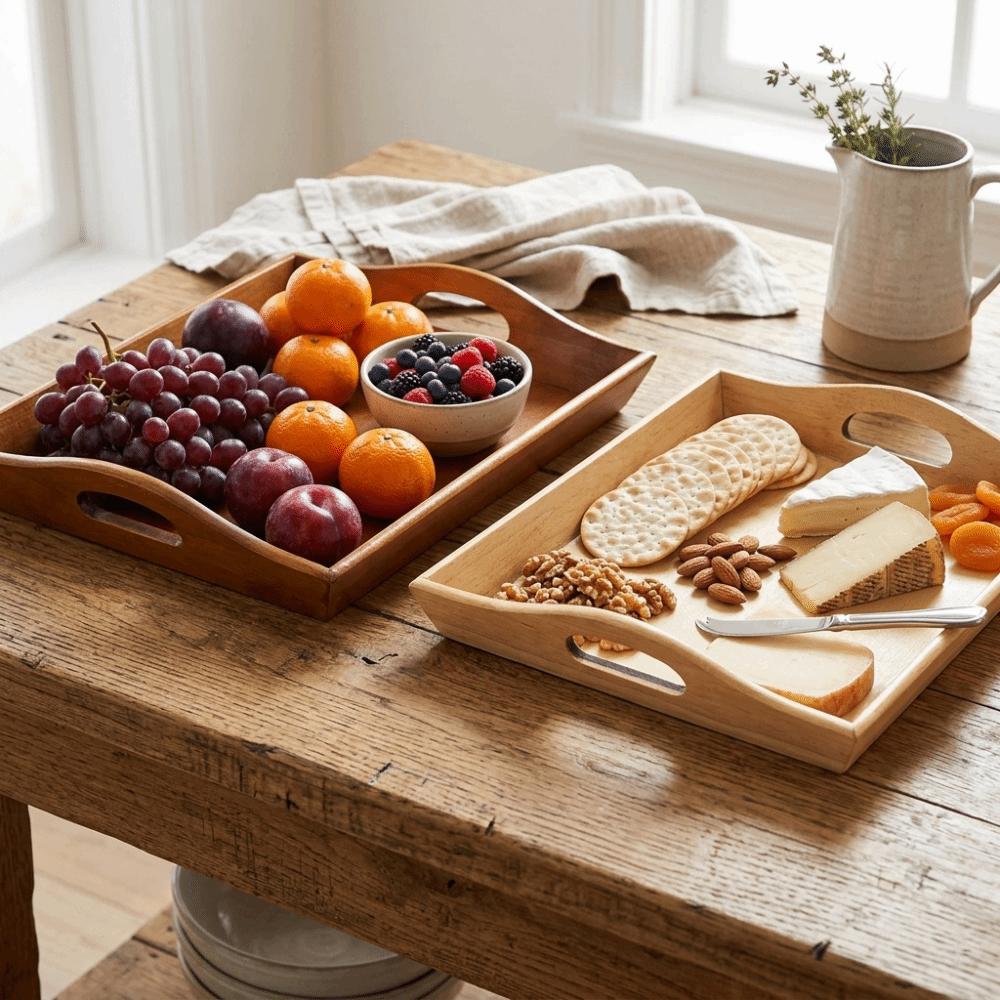 Rectangular Food Serving Tray Smooth Desktop Tray Exquisite Multi Purpose Tray Home Tea Serving