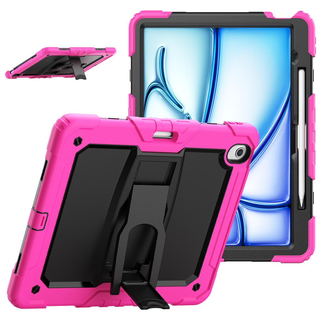 For iPad Air 13 (2025)/(2024) Case PC+Silicone Kickstand Pen Slot Tablet Cover with Shoulder Strap