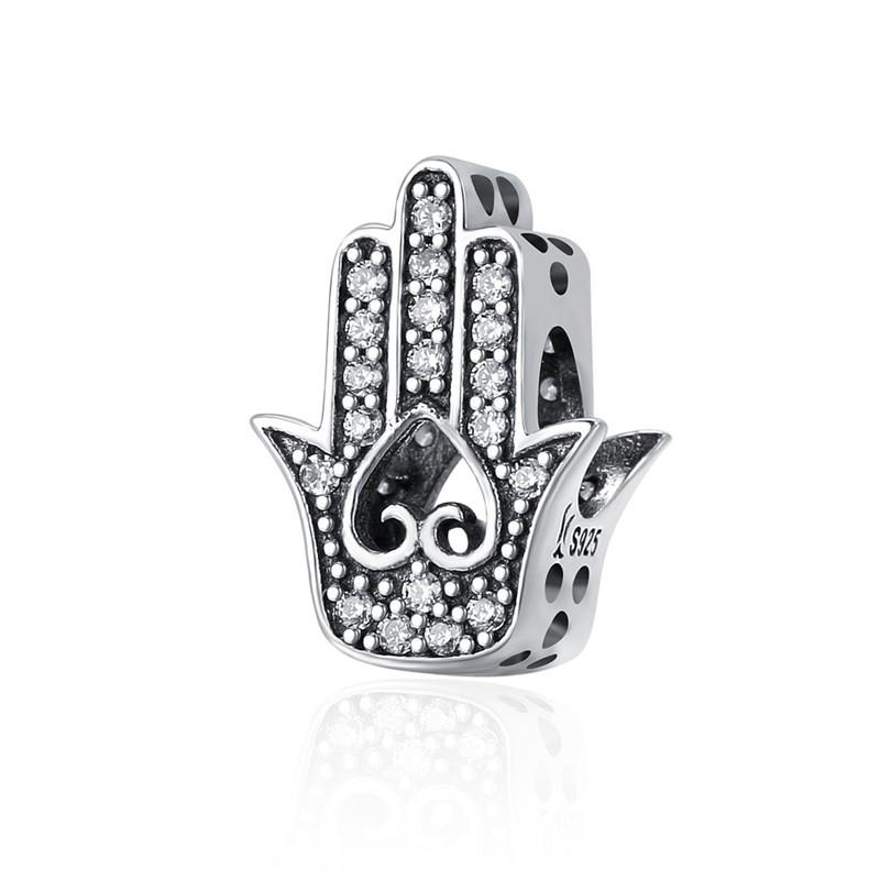 BAMOER Silver Charm Collection 925 Silver Dazzling CZ Beads Fit Bracelets & Bangles Jewelry