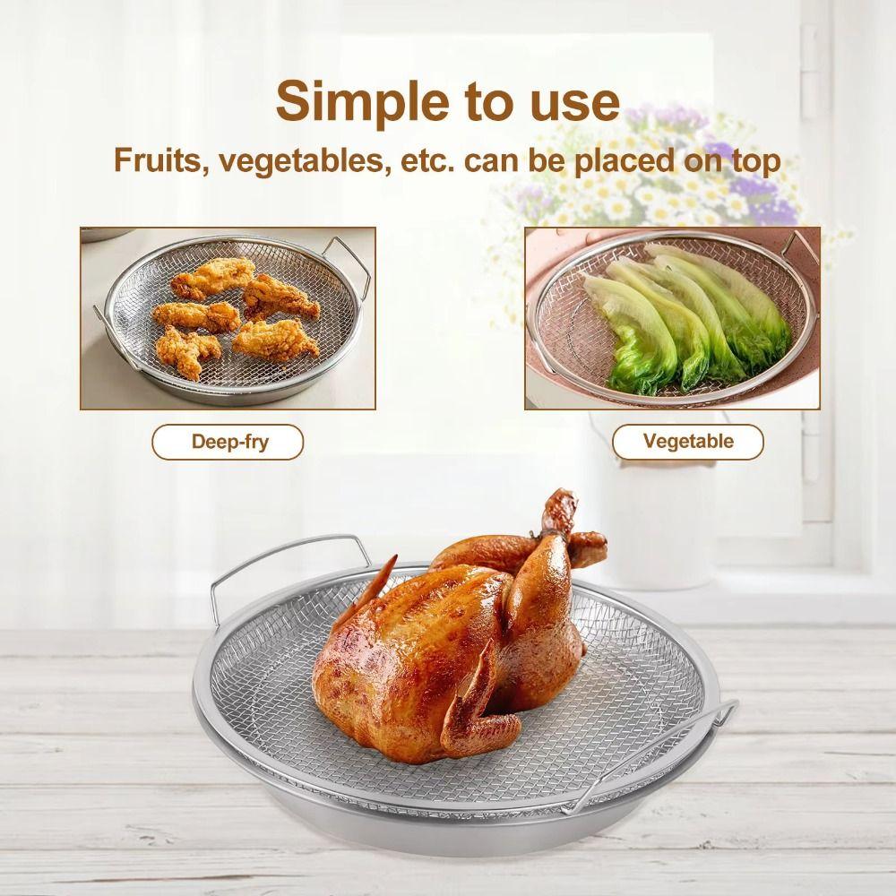 Stainless Steel Mesh Drain Basket Round Oil Residue Filter Plate Cooking Oil Strainer Frying Food