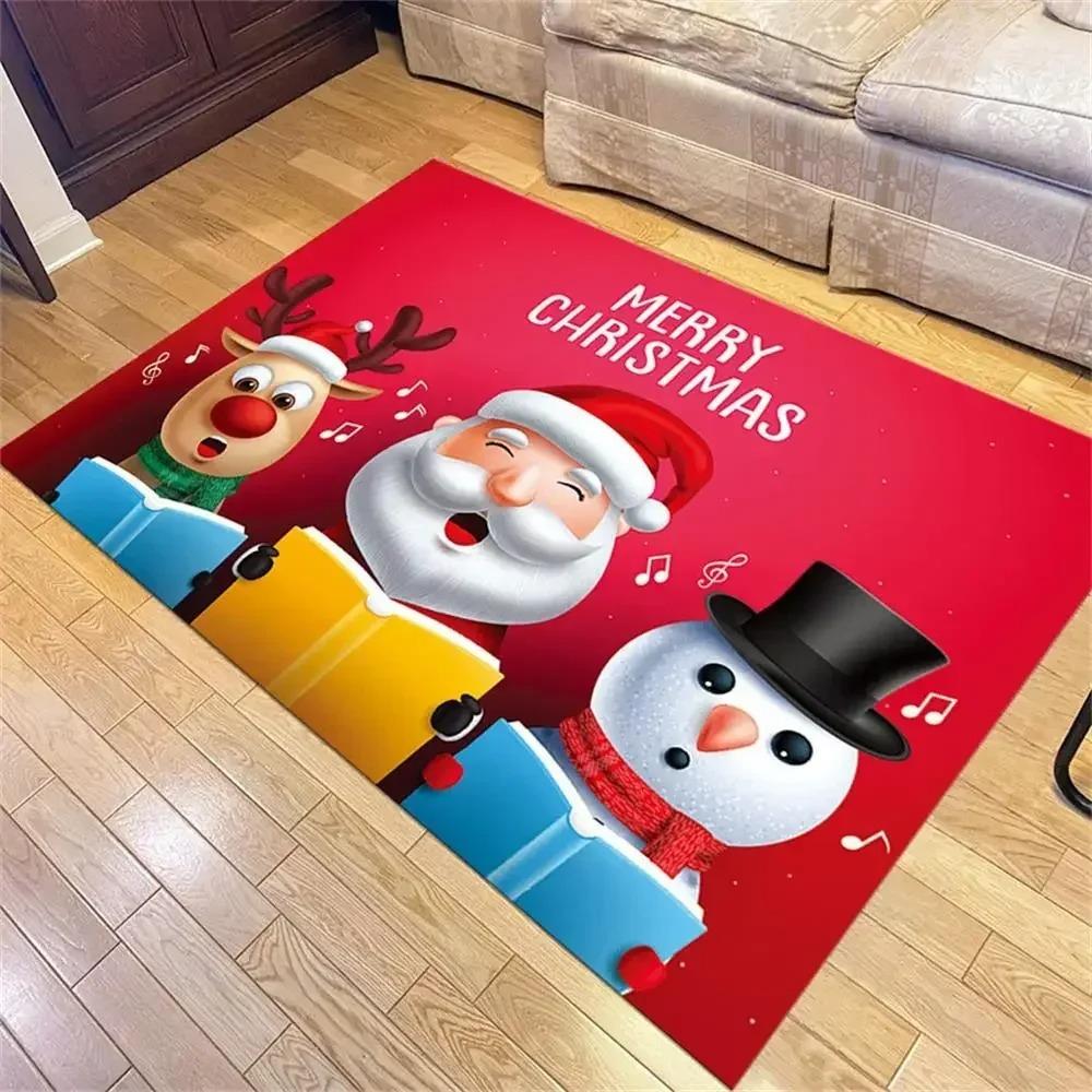 Christmas Santa Claus Carpet Large Area Carpet Welcome Doormat Merry Chirstmas Home Decor Rugs Living Room Bedroom Floor Mat