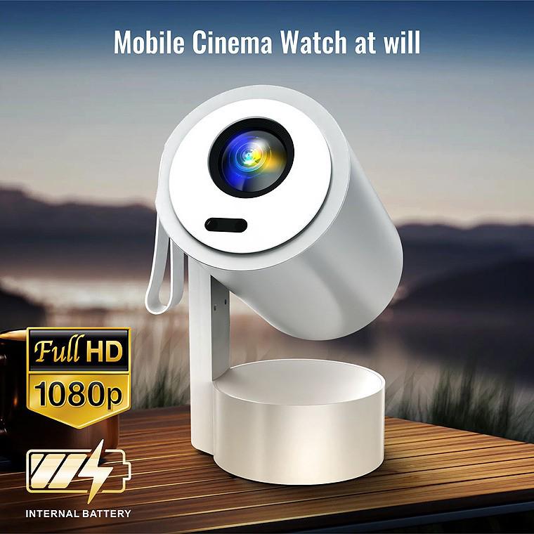 

R3P Portable 1080P Mini Projector with Built-in Battery for Outdoor Camping AU Plug сірий колір