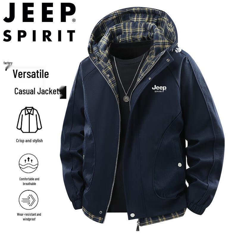 

Чоловіча демісезонна куртка JEEP SPIRIT вільного крою з капюшоном для активного відпочинку 5XL