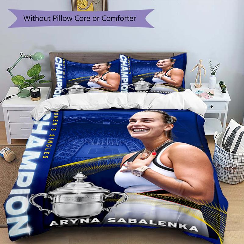 3pcs Sabalenka Bedding Set Duvet Cover Closure Includes 1 Duvet Cover & 2 Pillowcases, Soft and Comfortable for All Seasons.