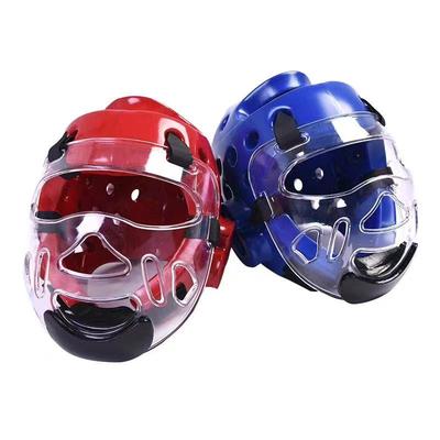 Universeller Taekwondo-Helm NBR-Schaumstoff Einteiliger Wettkampf-Trainingskopfschutz in Rot/Blau