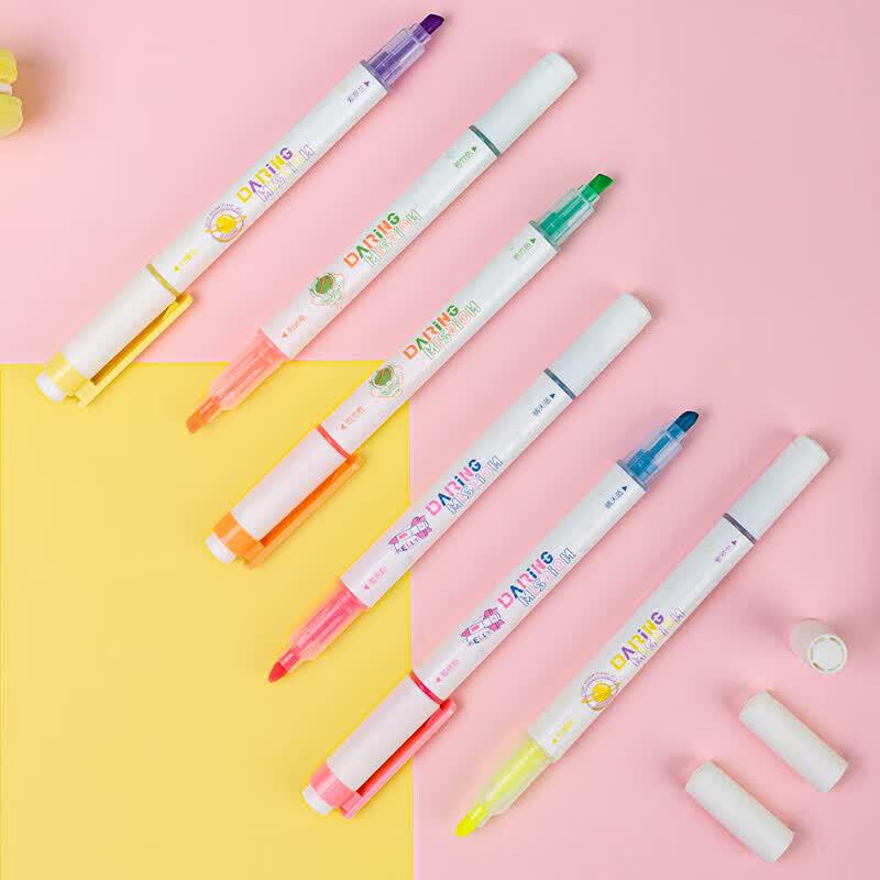 Deli Double-Ended Highlighter Pen Set, 9-Pack