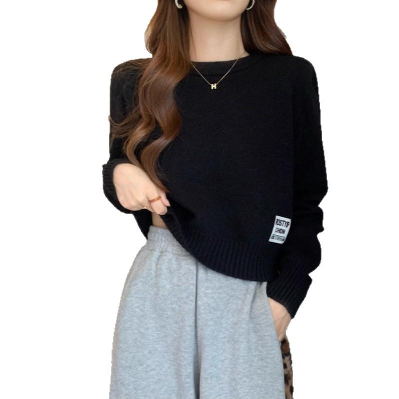 Spring & Autumn Korean Style Women's Petite Long-Sleeve Sweater - Soft & Gentle Inner Layer Top