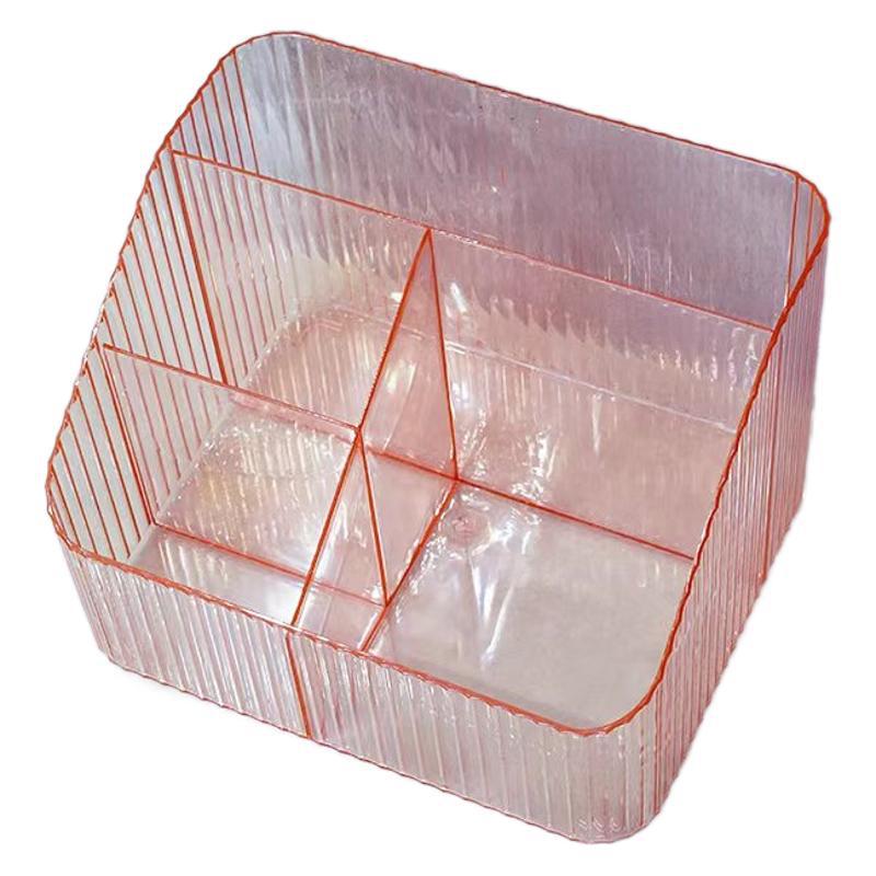 Acrylic Makeup Brush & Lipstick Organizer with Skincare Product Holder