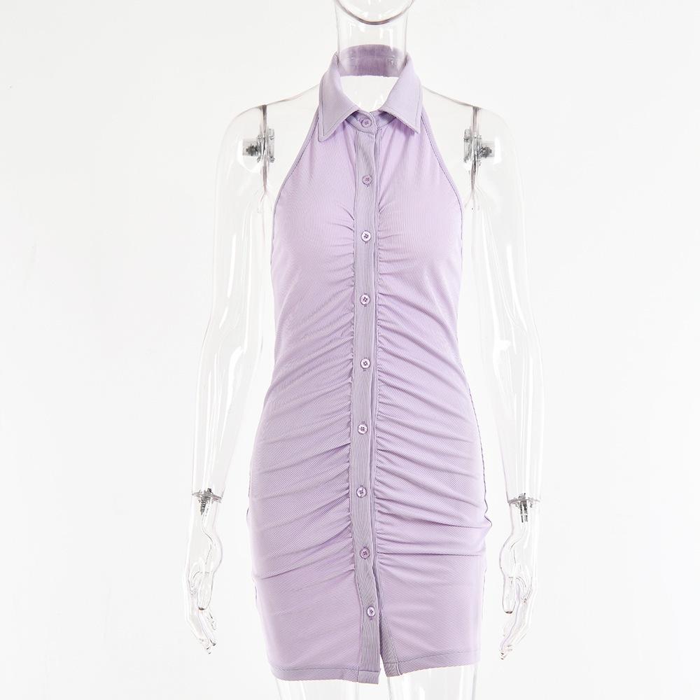 Ärmelloses Streetstyle-Einknopf-Hüftbetontes Kleid Frühling/Sommer 2025