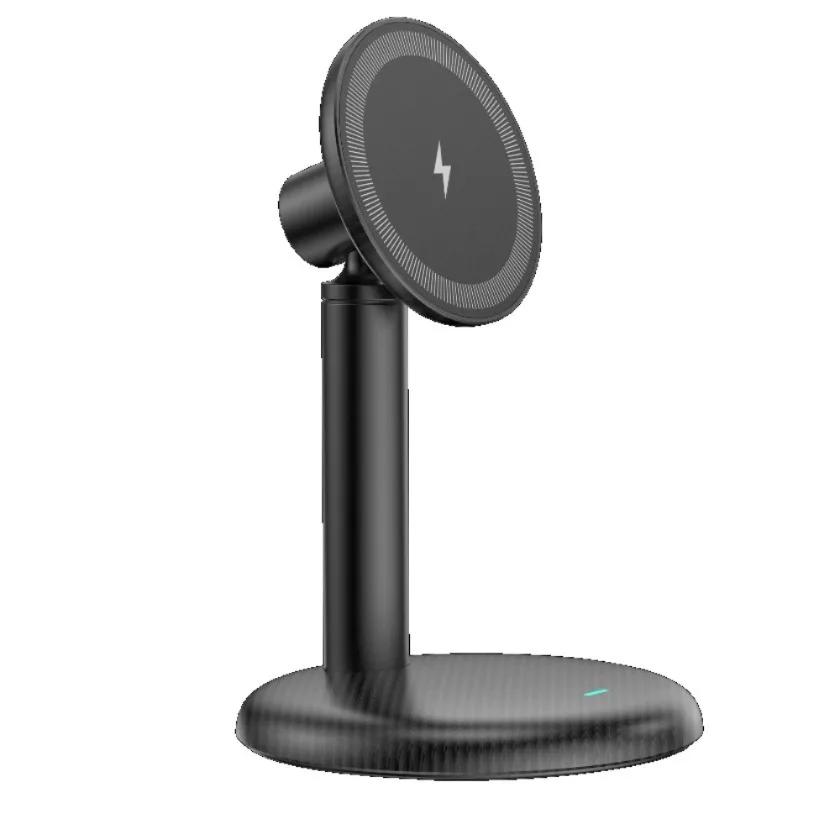 

60° Roatation Phone Holder Wireless Charger Stand for Magsafe iPhone 17 16 15 14 13 12 Pro Max Samsung Fast Charging Station чорний