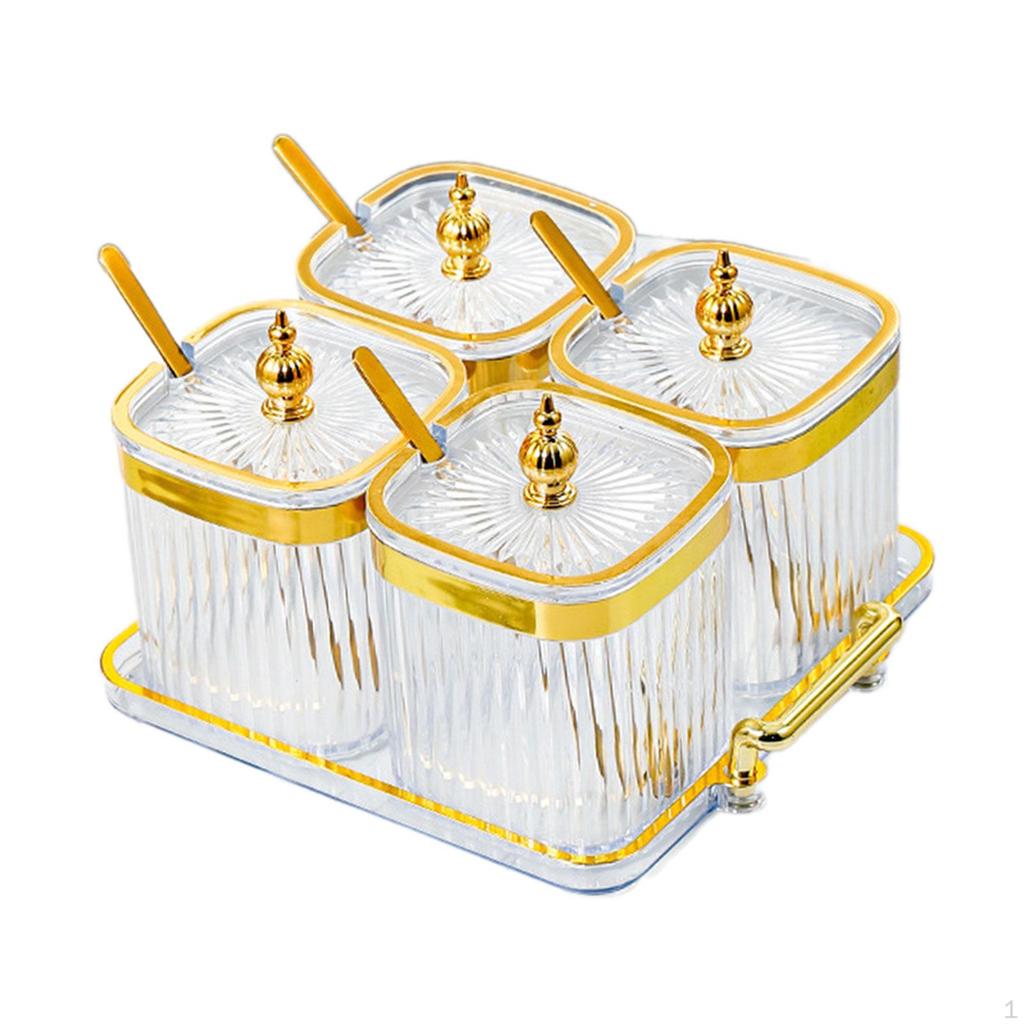 Divided Dried Fruit Plates Multifunctional with Lid and Spoon Snack Storage Holder for Office Living