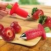 2-pieces manual stainless steel fruit and vegetable corer, efficient tomato and strawberry stem remover, easy to grip design