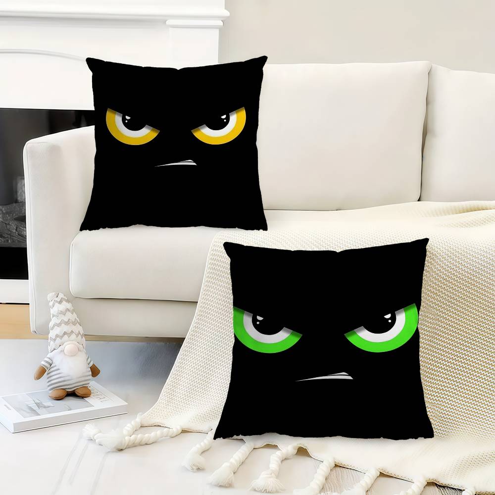 Angry Cartoon Eyes Pillow Cushion Cover Pillowcase Living Room Sofa Home Decor Customized
