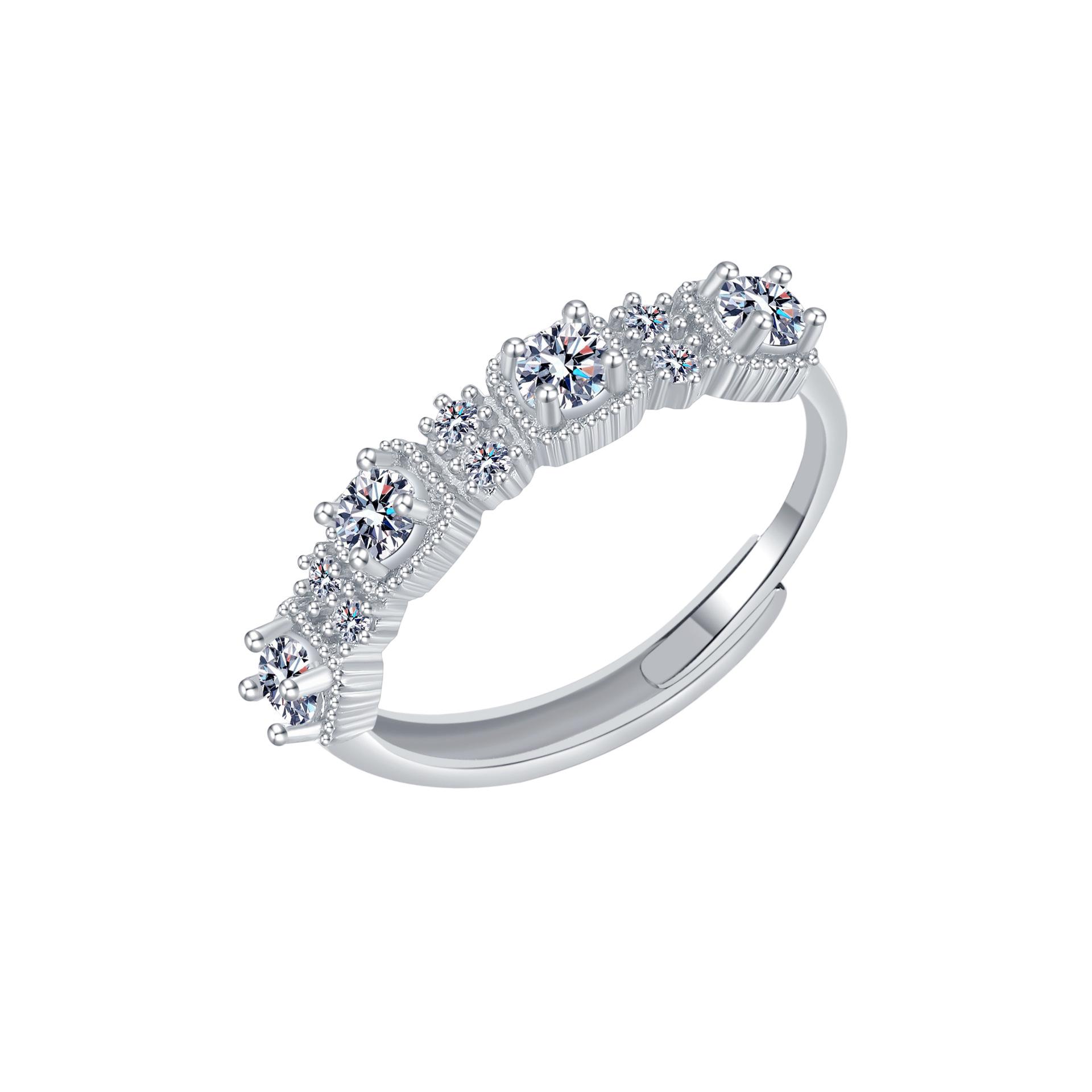 

Pink Heart Zircon s925 Sterling Silver Adjustable Ring - Minimalist, High-End, Light Luxury Design for Women Adjustable