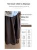 Deep Gray Women's Wool Blend Half-Skirt, Elastic Waist, Slimming Korean Mid-Length Umbrella Style for Autumn/Winter 2025