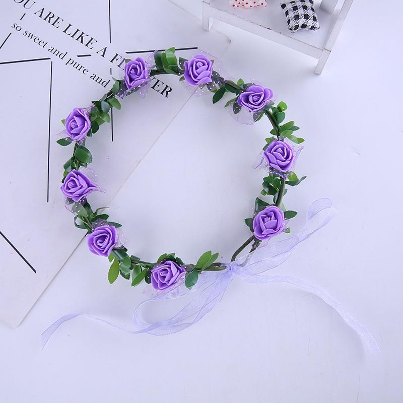 Gorgeous Adjustable Flower Crown with Colorful Silk Roses for Weddings