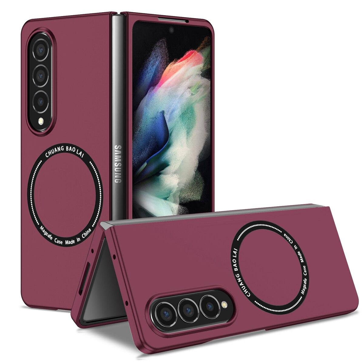 

Магнітний чохол для бездротової зарядки KEYSION для Samsung Galaxy Z Fold 4 3 5G PC Протиударна задня кришка телефону для Galaxy Z Fold 3 4 5G for Galaxy Z Fold 3