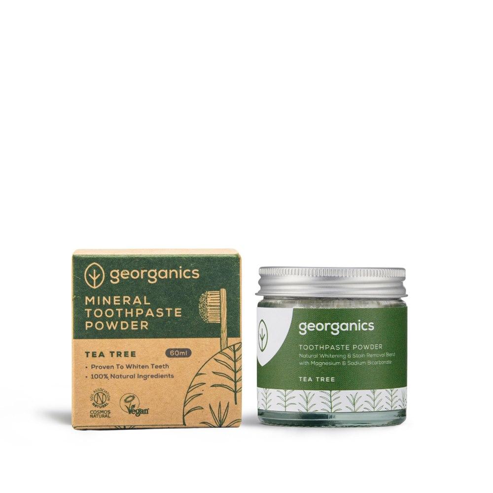 Mineralny Proszek Do Mycia Zębów Tea Tree Ziołowy 60 Ml Georganics