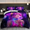 3pcs Anime Girl for galaxy Bedding Duvet Cover Set Zodiac Constellation Bedding Quilt Set Cute Girl Themed Bed Quilt Set Space