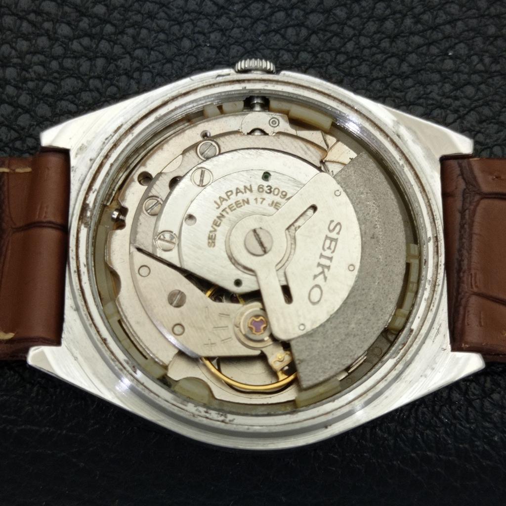 AUTOMATIC VINTAGE SEIKO 5 JAPAN 6309A MENS ARABIC RED COLOR DIAL WATCH a701280-5 R206a-a701280