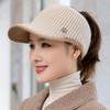 New Women Casual Winter Hat Letter EmptyTop Visor Cap Femme Bonnet tricoté