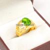 Peridot Oval Cut With 925 Sterling Silver Gold Plated Ring For Men's #B486 JL375683946811