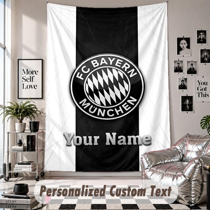 Arazzo da Appendere alla Parete con Nome e Testo Personalizzati, Arazzo Decorativo del Bayern Monaco per la Camera da Letto