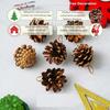 Natural Pine Cone for Christmas Tree Decoration (Pack of 6) | Christmas Ornaments Props