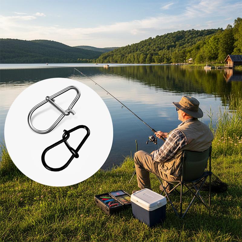 50/100Pcs Fishing Clips Fast Crankbait Snaps Fishing Connectors Saltwater Fishing Lock Lure Stainless