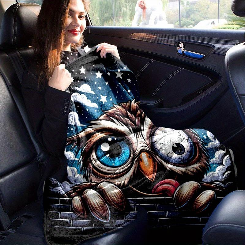 1pc. Cute Owl Night Sky Design Blanket - Perfect for Home Decor, Office Use, Outdoor Activities, Gift Idea, Suitable for All Seasonsz041769