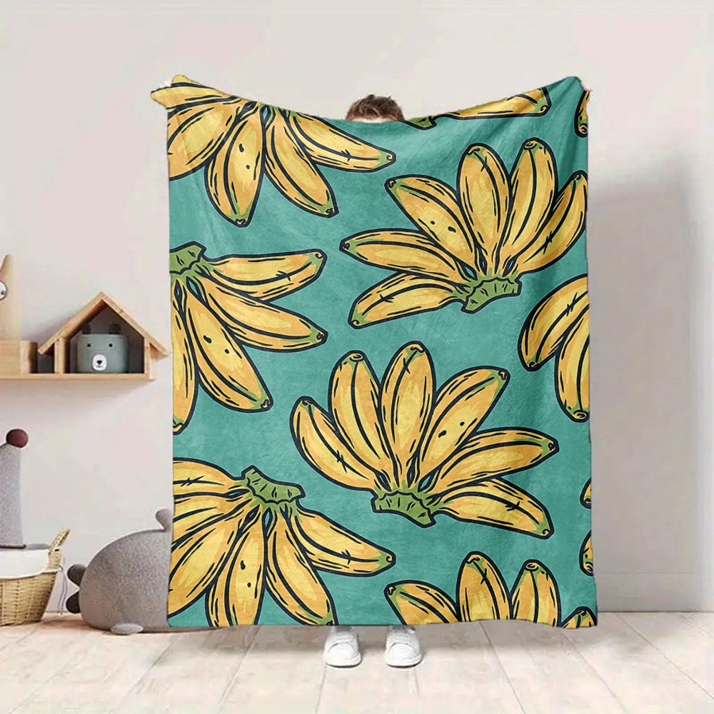 1pc Banana Pattern Blanket Warm, Cozy, And Soft, Suitable for Sofas, Beds, Cars, And Office Use.Perfect for Camping And Travel, Making It a Great Gift