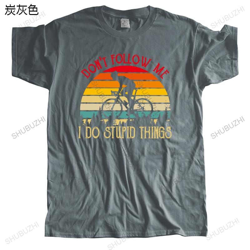 Cotton Tshirt Men Crew Neck Tops Summer mens tshirt Dont Follow Me I Do Stupid Things Bigger Size Homme Black fashion Tshirt