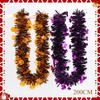 2m Halloween Decoration Ribbon - Pumpkin & Bat Color Bar, Haunted House DIY Garland for Spooky Party Atmosphere